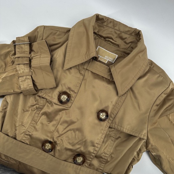 Michael Kors Women's Medium Trench Coat Belted Double Breasted Classic‎ Jacket - Picture 1 of 16